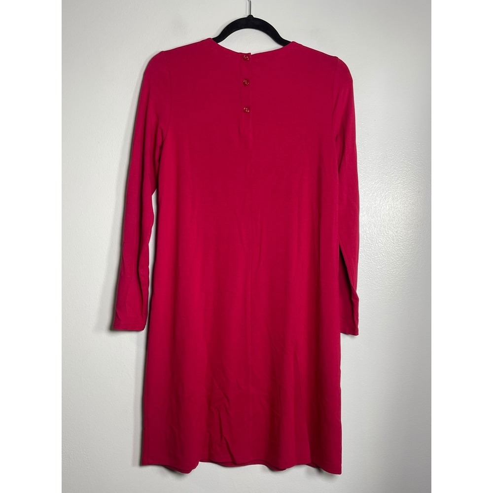EILEEN FISHER Viscose Jersey Crew Neck Mini Dress Petite Medium Red Rose NEW‎ - Picture 3 of 11